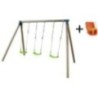 Columpio de madera cuadrada Masgames NORI XL + asiento bebé