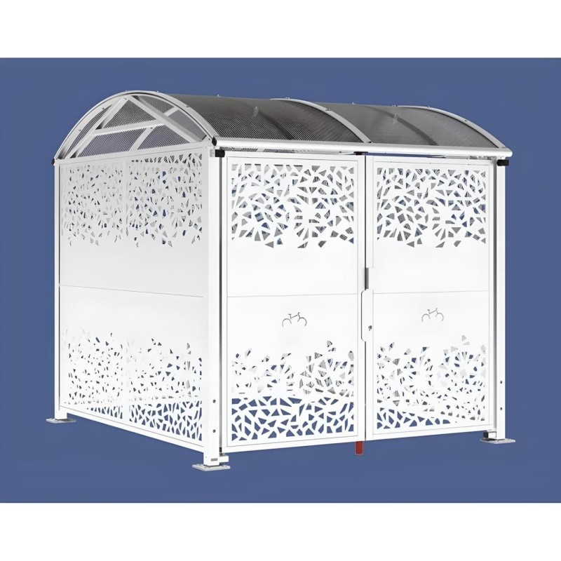 Refugio para bicicletas con puerta Chapa L