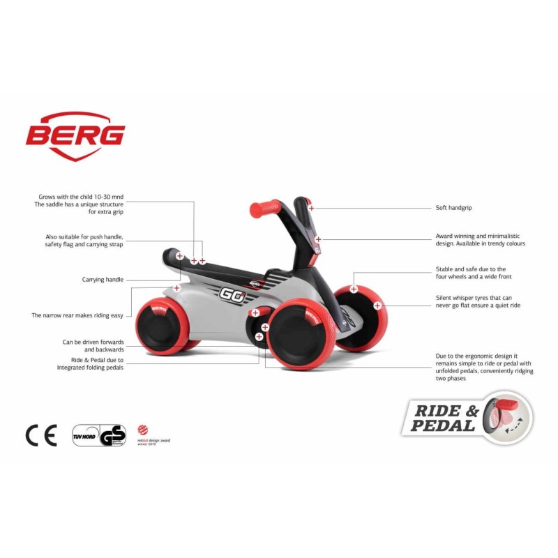 BERG GO² Retro Green andador evolutivo a coche de pedales