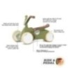 BERG GO² Retro Green andador evolutivo a coche de pedales
