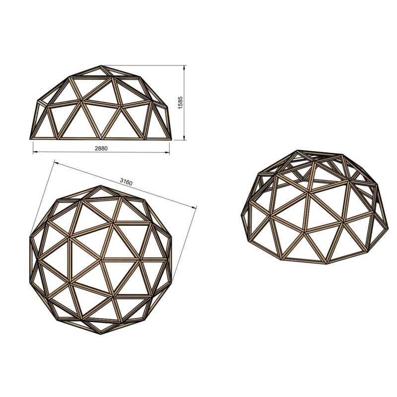 Domo geodésico de madera MASGAMES XL