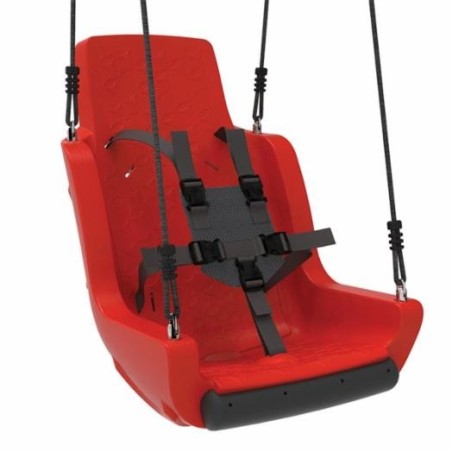 Asiento inclusivo para columpios con cuerdas y arnés