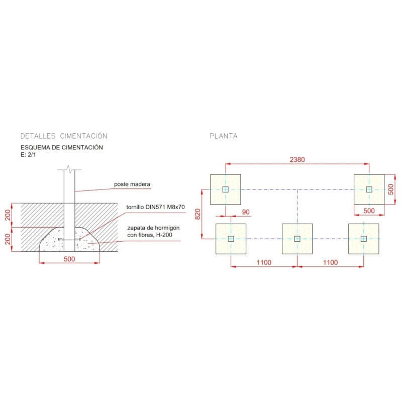 Espalderas inclinadas de madera