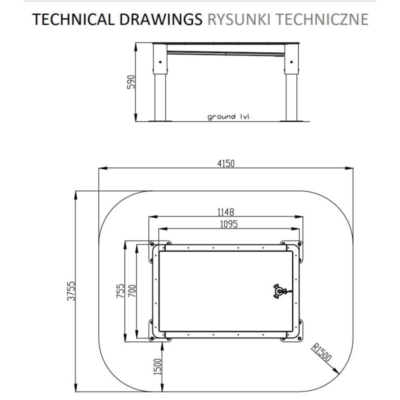 Parque infantil agua módulo poça de lama altura 59 cm
