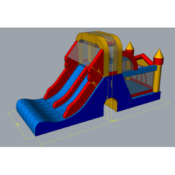 Castillo hinchable Double Mega Slide 4 en 1
