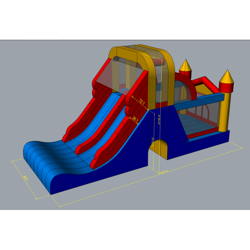 Castillo hinchable Double Mega Slide 4 en 1