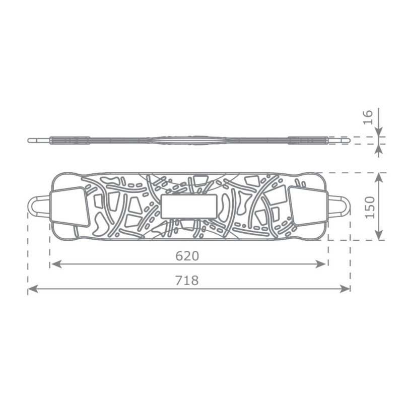 Asiento de caucho flexible Arco con cadenas INOX