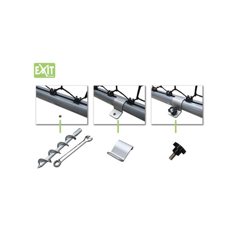 Juego de anclajes portería suelo blando