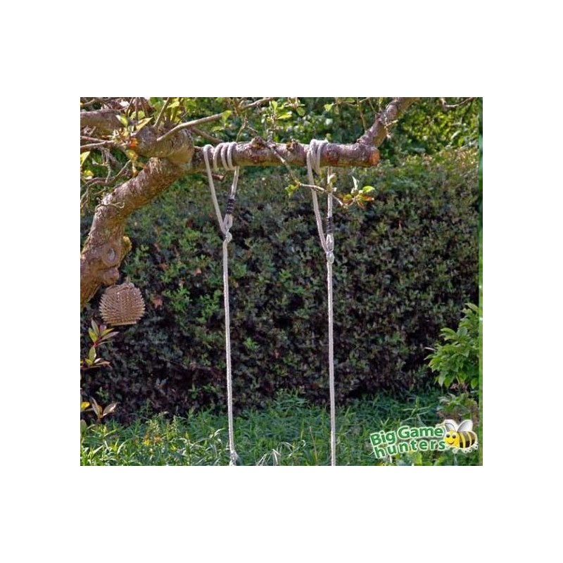 Asiento de madera para colgar en árbol - Cuerdas de 3 m.