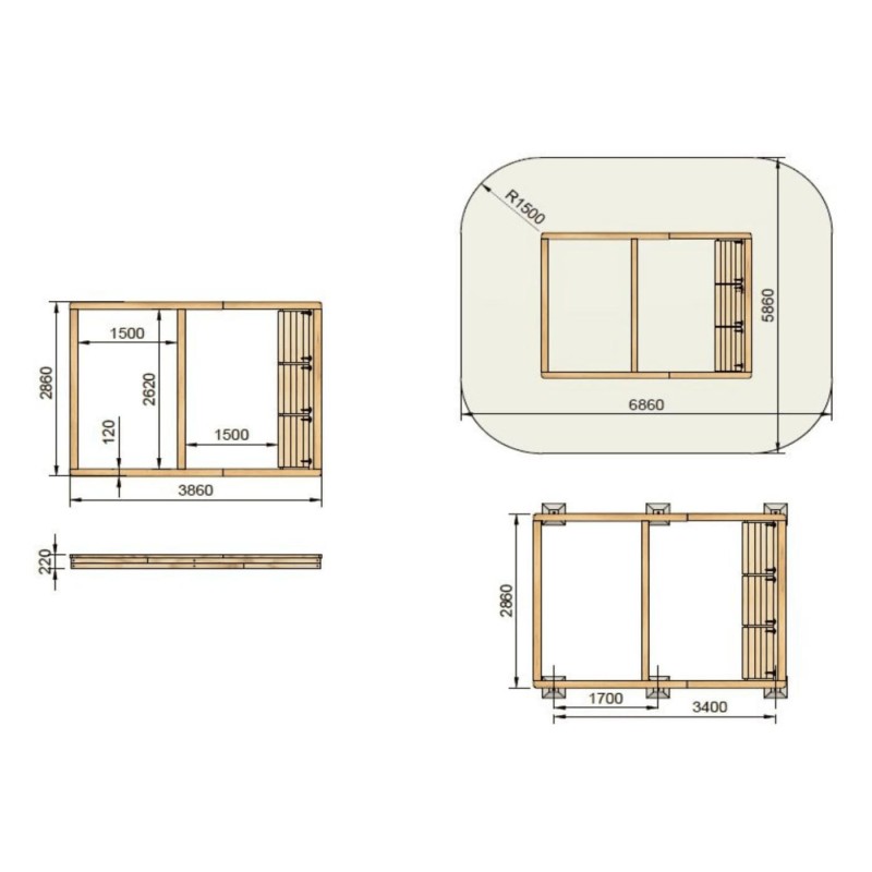 Arenero MASGAMES COVERI CON CUBIERTA, CAJÓN Y SEPARADOR