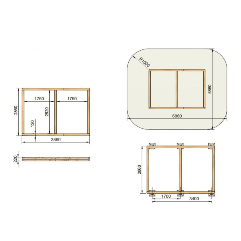 Arenero MASGAMES COVERI CON CUBIERTA Y SEPARADOR