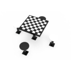 Mesa de ajedrez de exterior con 4 asientos