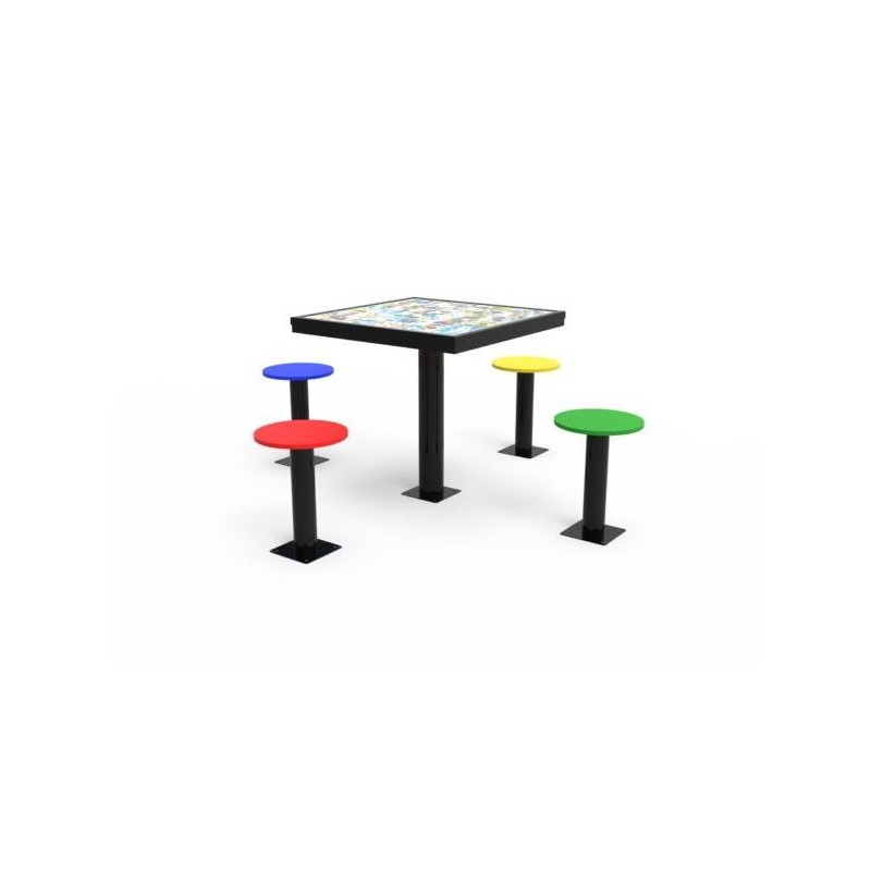 Mesa del juego de la oca de exterior con 4 asientos