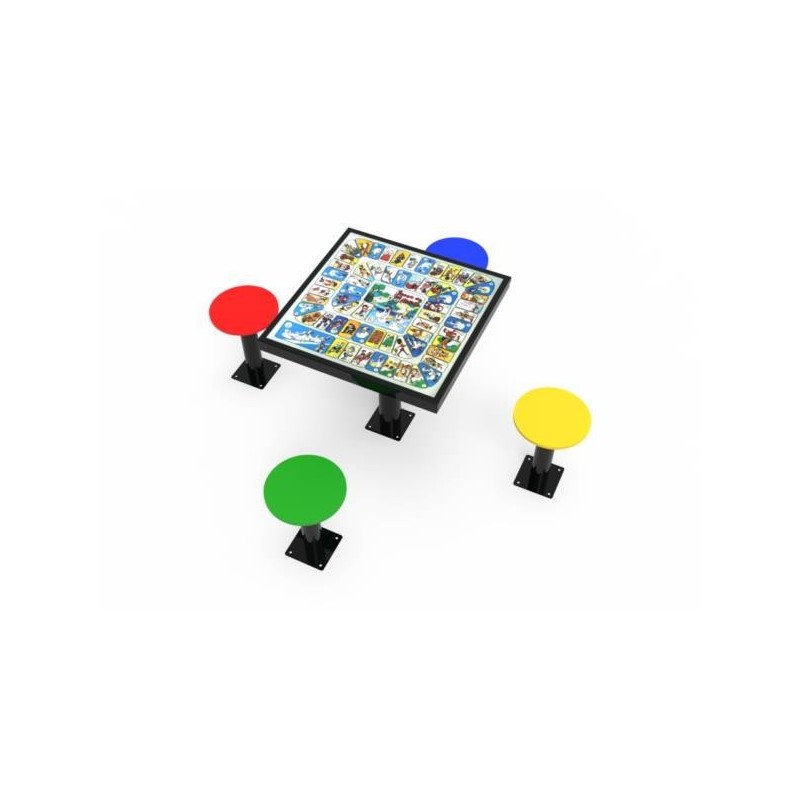Mesa del juego de la oca de exterior con 4 asientos