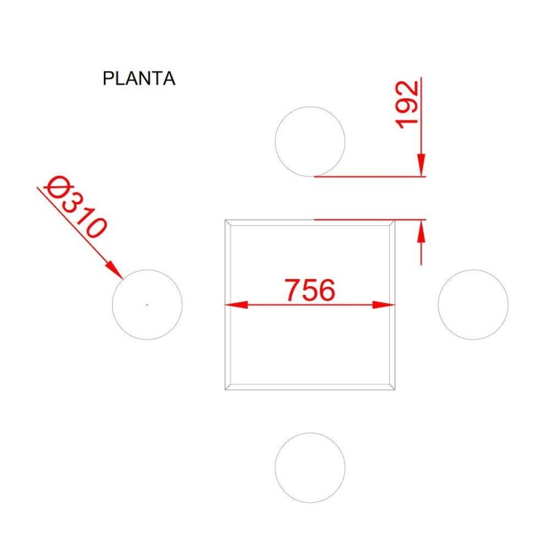 Mesa del juego de la oca de exterior con 4 asientos