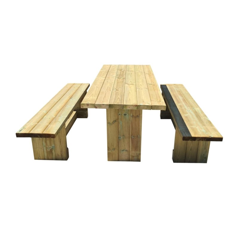 Mesa de piquenique quadrada de madeira MASGAMES CALELLA