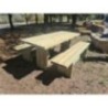 Mesa de piquenique quadrada de madeira MASGAMES CALELLA