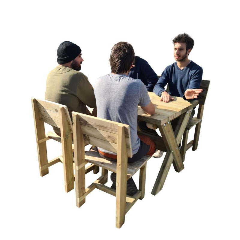 Taula de fusta MASGAMES XERTA 120 amb cadires MASGAMES BATEA