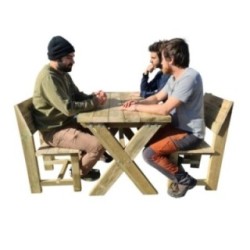 Taula de fusta MASGAMES XERTA 120 amb cadires MASGAMES BATEA