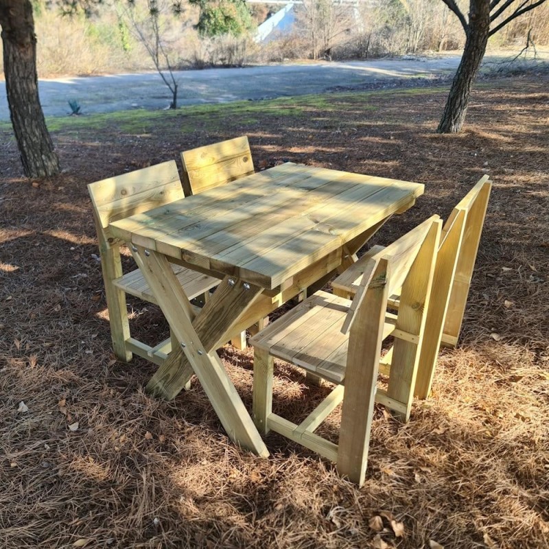 Taula de fusta MASGAMES XERTA 120 amb cadires MASGAMES BATEA