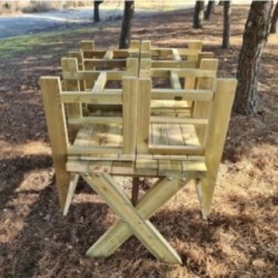 Taula de fusta MASGAMES XERTA 120 amb cadires MASGAMES BATEA