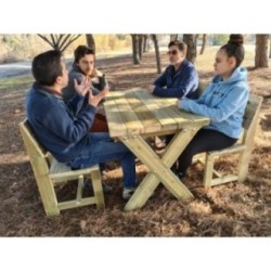 Taula de fusta MASGAMES XERTA 120 amb cadires MASGAMES BATEA