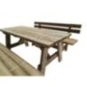 Mesa de madera ZURICH con bancos con respaldo VIC