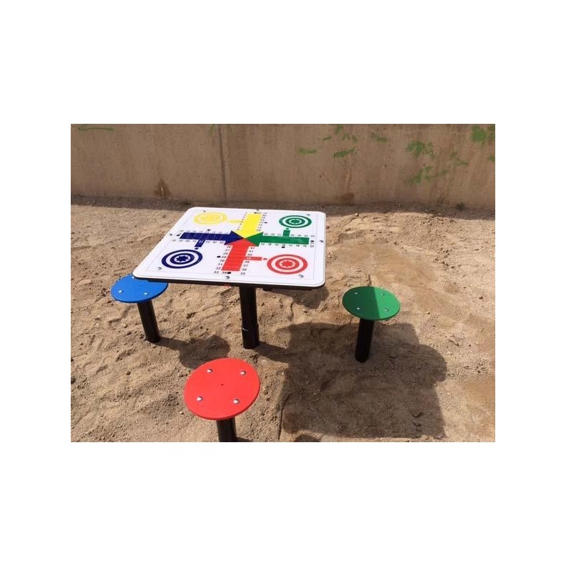 Mesa de parchís de exterior con 4 asientos