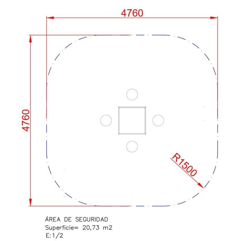 Mesa de parchís de exterior con 4 asientos