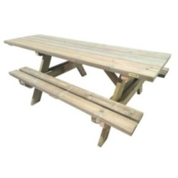 Taula de picnic adaptada MASGAMES LYON de fusta per exterior