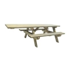 Taula de picnic adaptada MASGAMES LYON de fusta per exterior