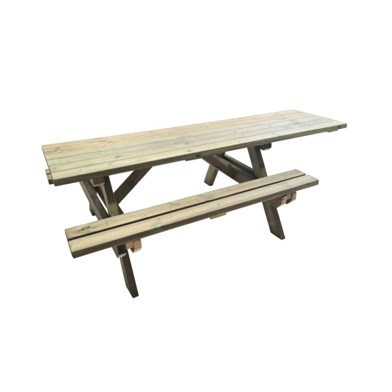 Taula de picnic adaptada MASGAMES LYON de fusta per exterior