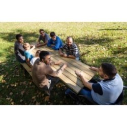 Taula de picnic adaptada MASGAMES LYON de fusta per exterior