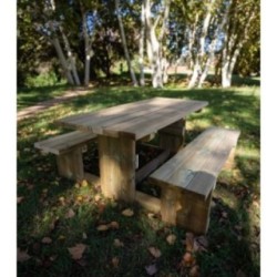 Mesa de piquenique quadrada de madeira MASGAMES CANET