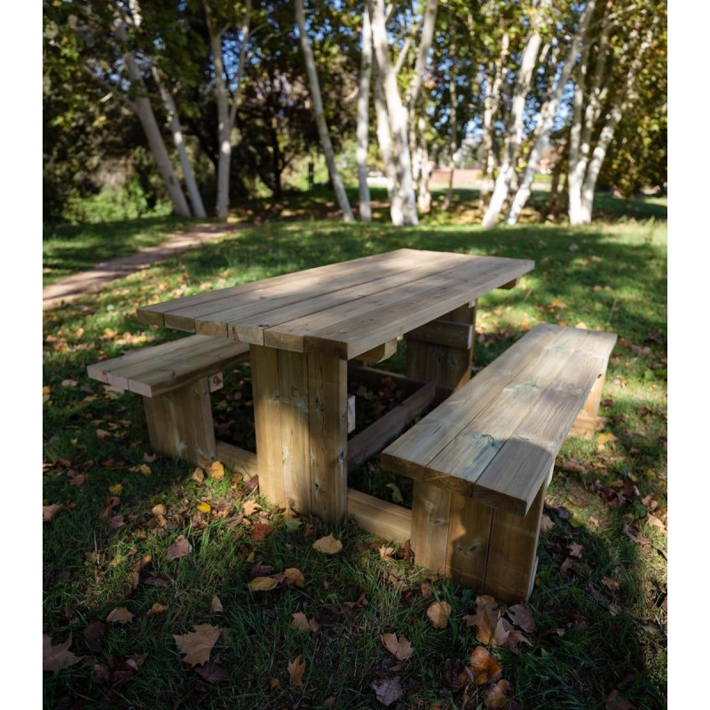 Mesa de piquenique quadrada de madeira MASGAMES CANET
