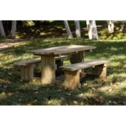 Mesa de piquenique quadrada de madeira MASGAMES CANET