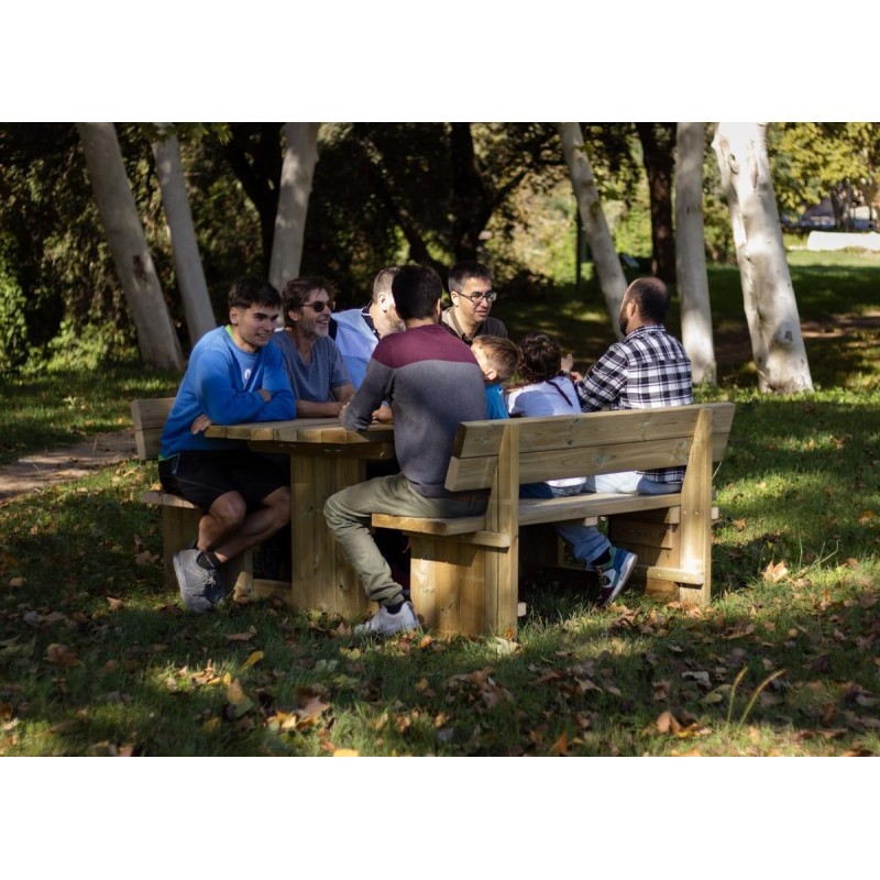 Mesa de piquenique quadrada de madeira MASGAMES CANET