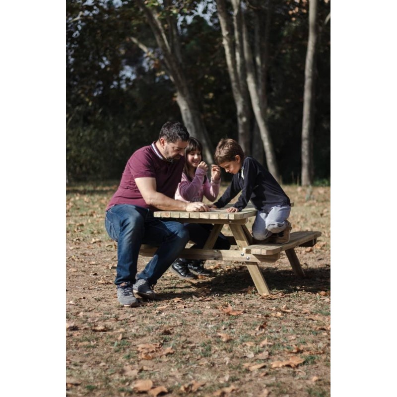 Taula de picnic infantil MASGAMES BRAM de fusta per exterior