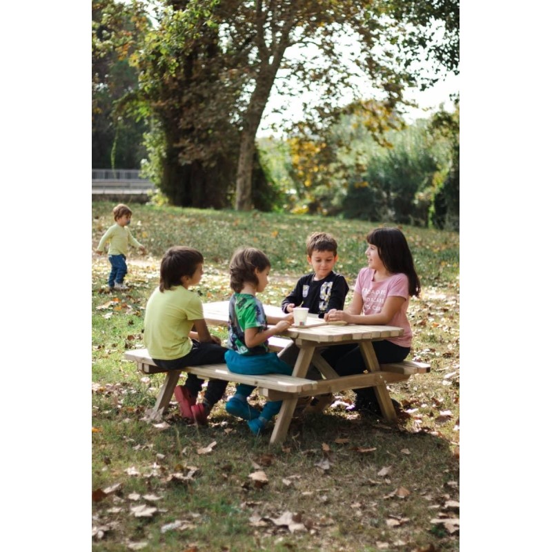 Taula de picnic infantil MASGAMES BRAM de fusta per exterior