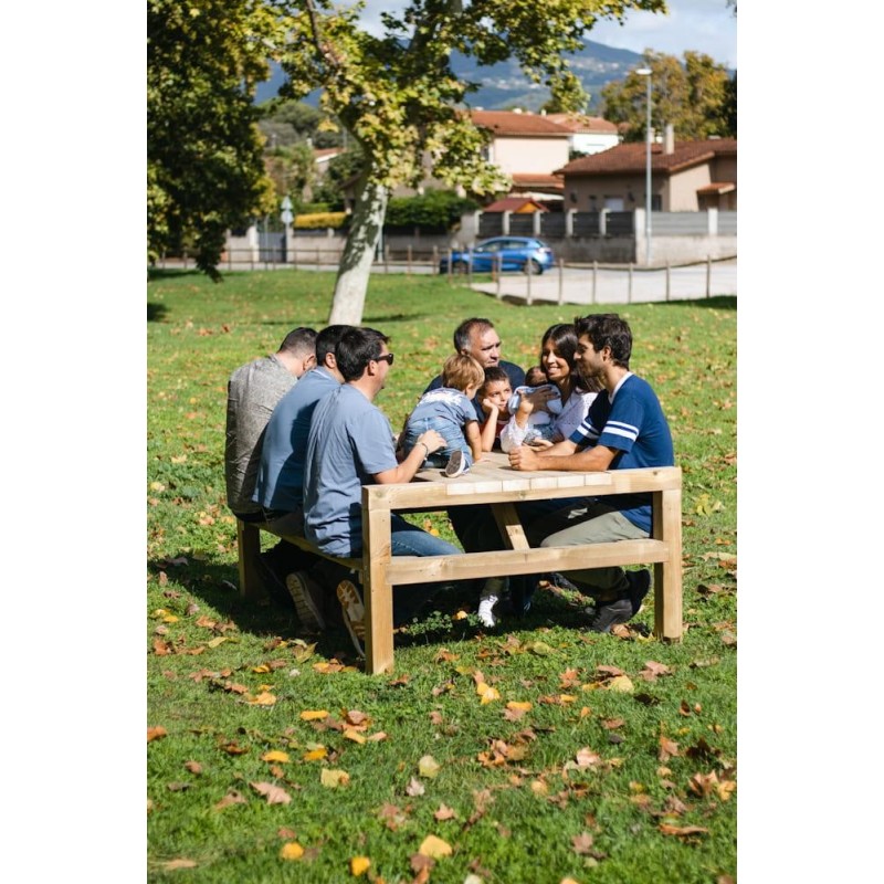 Taula de picnic MASGAMES TÒQUIO de fusta per exterior