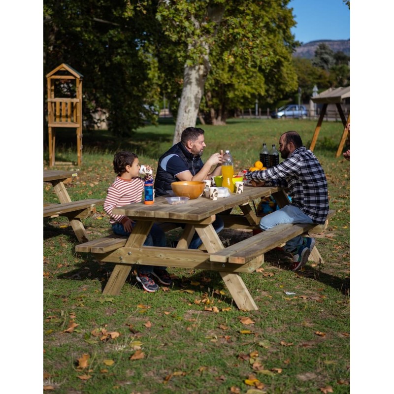 Mesa de picnic MASGAMES MUNICH 240 de madera para exterior