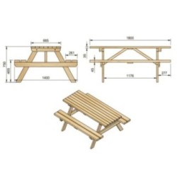 Mesa de madera MASGAMES TOLOSA