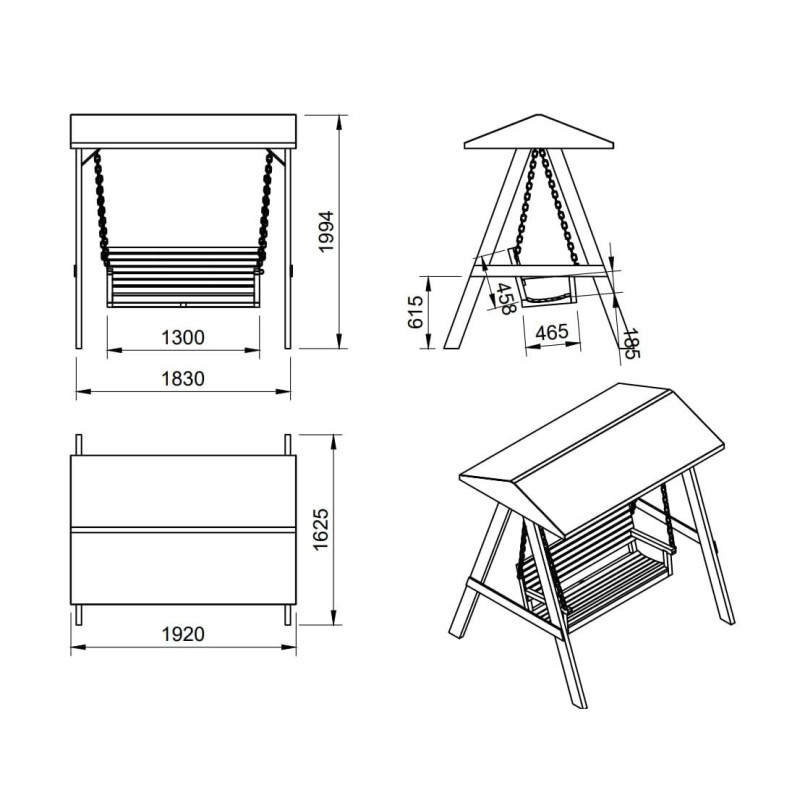 Balancín de jardín MASGAMES ELNA L