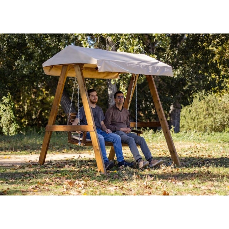 Balancín de jardín MASGAMES ELNA L con techo de lona