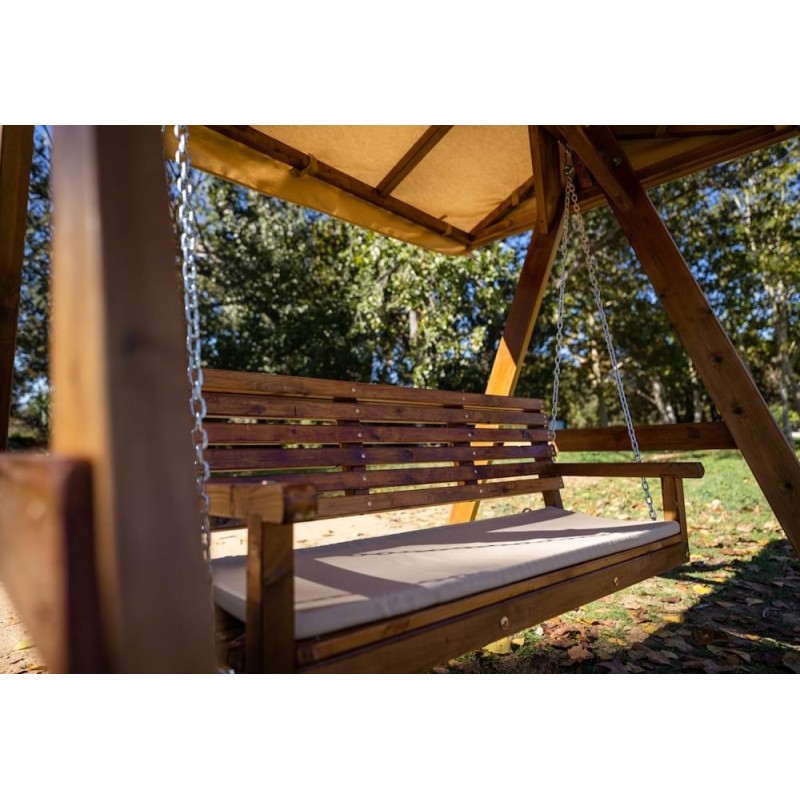 Balancín de jardín MASGAMES ELNA L con techo de lona