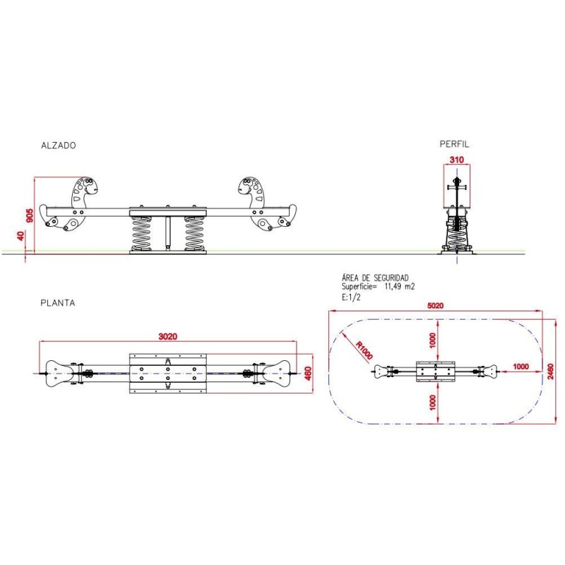 Balancín sube y baja SAURUS