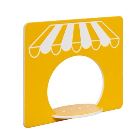 Painel de jogos A Loja com postes de madeira