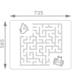 Painel de jogos Labirinto Quadrado com postes de madeira