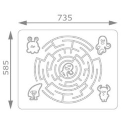 Panell de jocs Laberint Rodó amb suports de fusta
