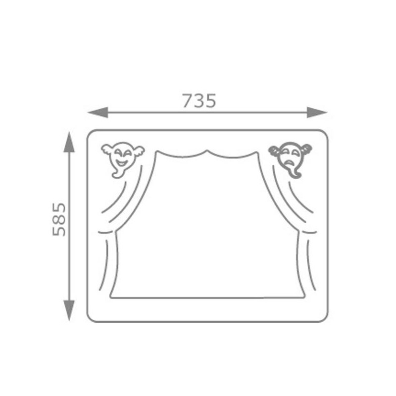 Panell de jocs Teatre amb suports de fusta